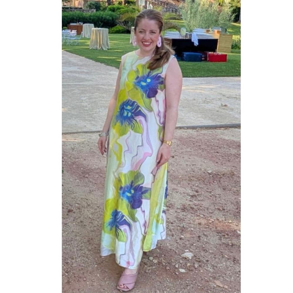 MISA Los Angeles Multicolored Abstract Floral Ruffle Smocked Waist Sylvie Dress - Picture 7 of 16